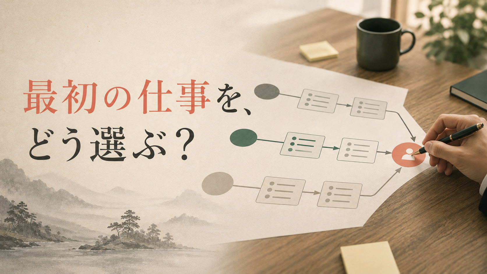 AIエージェント導入で最初の仕事を選ぶイメージ