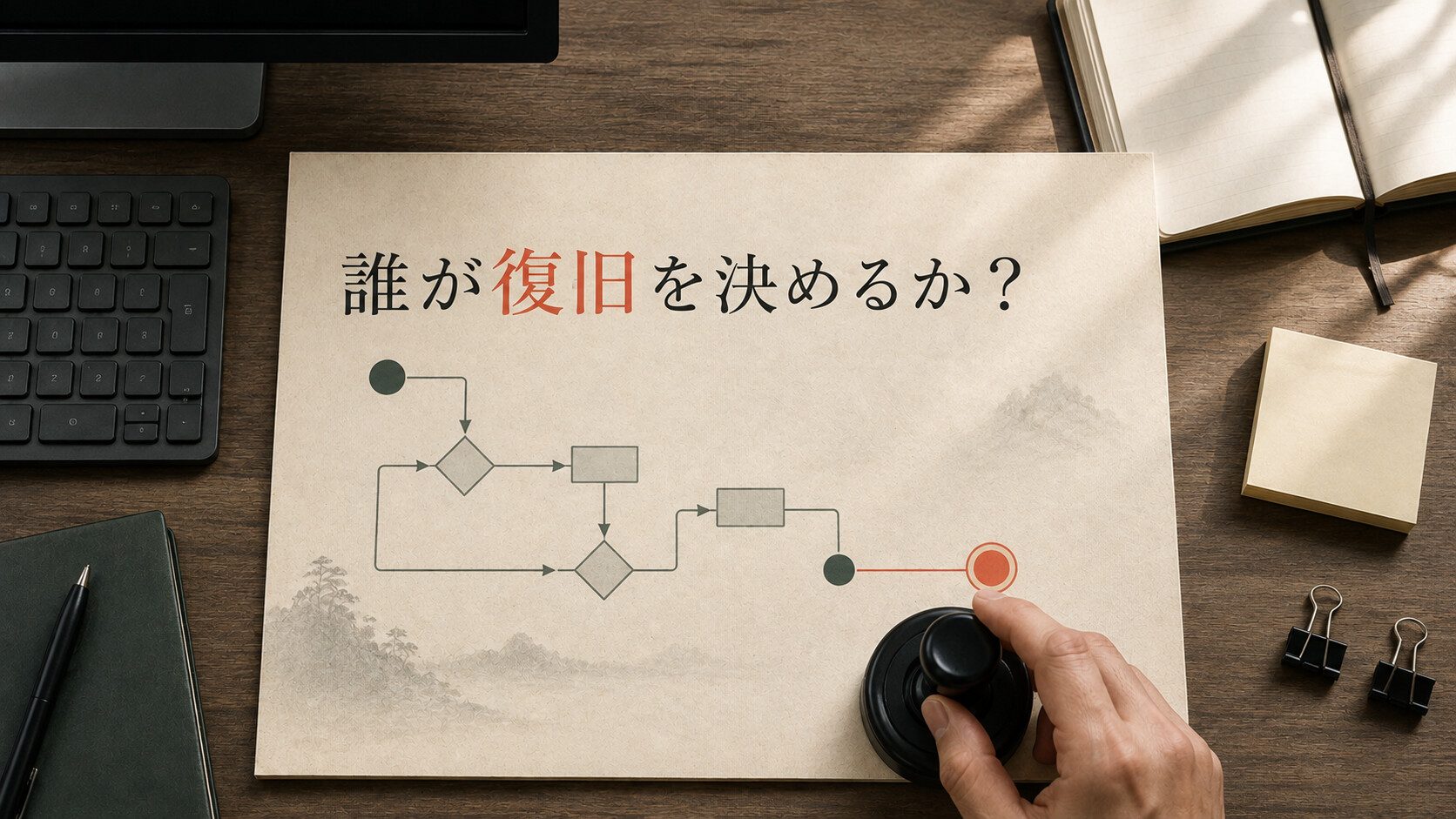 障害復旧の判断と実行の分担を示すGLOBAL AI BRIEFの編集写真